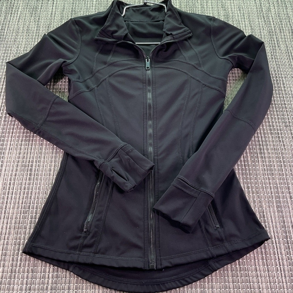 Lululemon Define Jacket Black Zip Front Contoured Seams Women Size 4